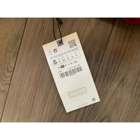 Zara Gorgeous red ribbon tie skirt deep dark valentines holiday red - Picture 6 of 7